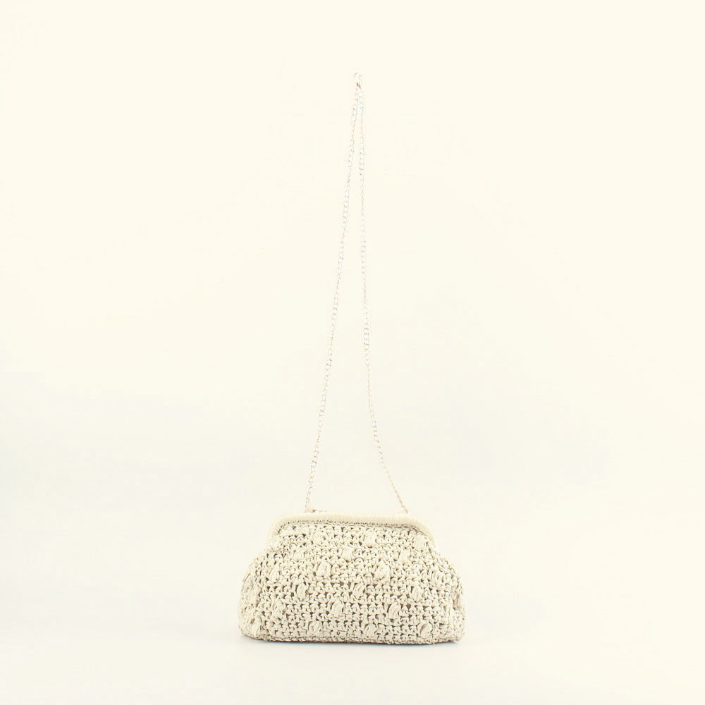 Elegante Häkelhandtasche mit Feinem Kettenriemen Brehn