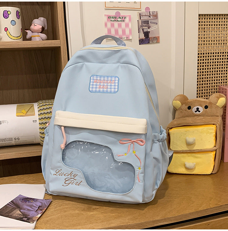 Niedlicher Charakter Grafik Schulrucksack