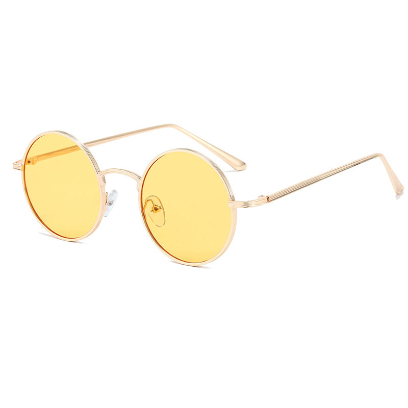 Damen modische Brille mit runden Gläsern und feinem Metallrahmen Brehn