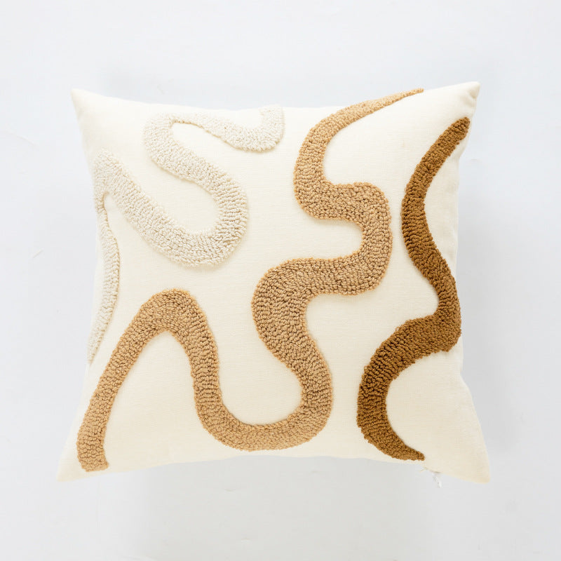 Plüsch Faux Fur Gerippter Quadrat-Wurfkissen mit Kanal-Quilt-Struktur