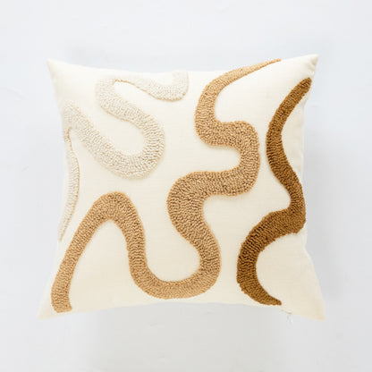 Plüsch Faux Fur Gerippter Quadrat-Wurfkissen mit Kanal-Quilt-Struktur