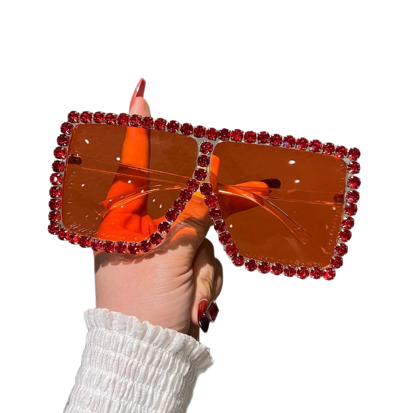 Damen Oversized Sonnenbrille mit funkelndem Strassrahmen Brehn