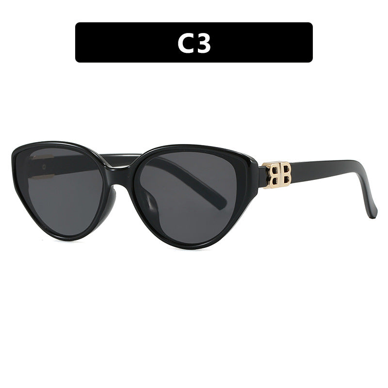 Damen modische Cat-Eye Sonnenbrille mit elegantem Metallrahmen und UV-Schutz Brehn
