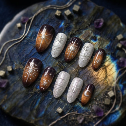 Künstlerisches Celestial Press-On Nagelset