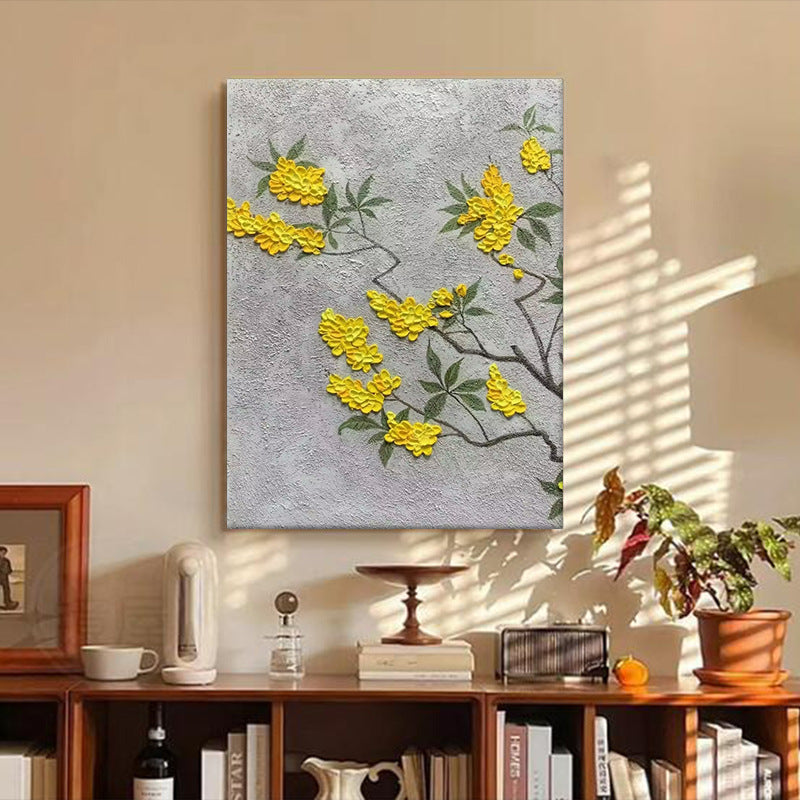 Florale Relief-Leinwandkunst
