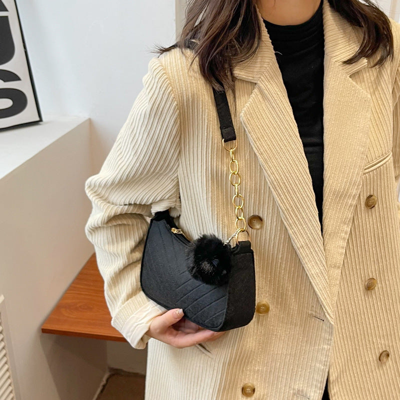 WoStylish Kunstfell Mini Handtasche Brehn