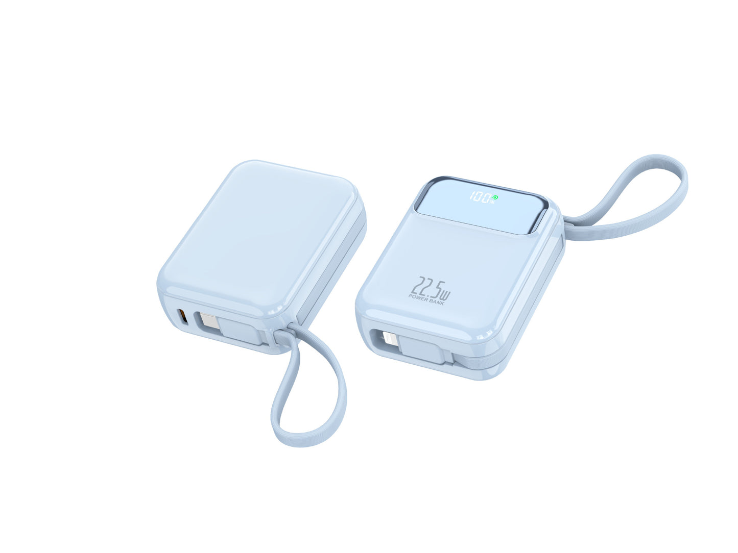 Kompakte Powerbank mit Multifunktionalem Anschluss und Digitaler Ladeanzeige Brehn