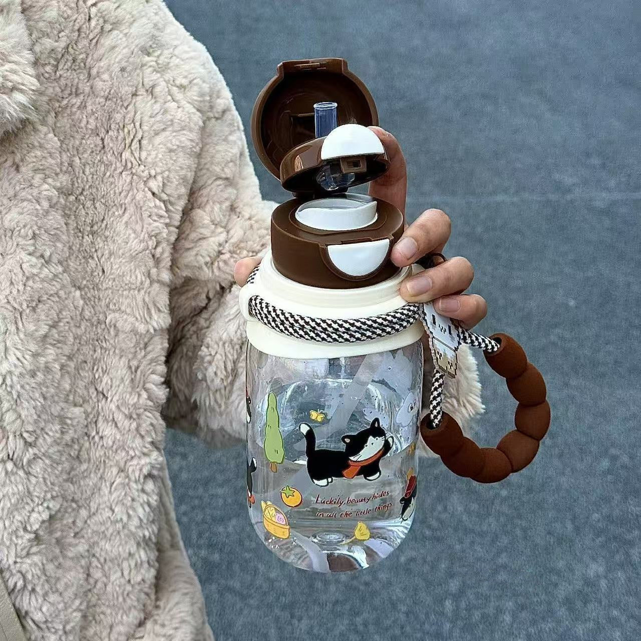 Damen Auslaufsichere Trinkflasche mit Tiermotiven Brehn