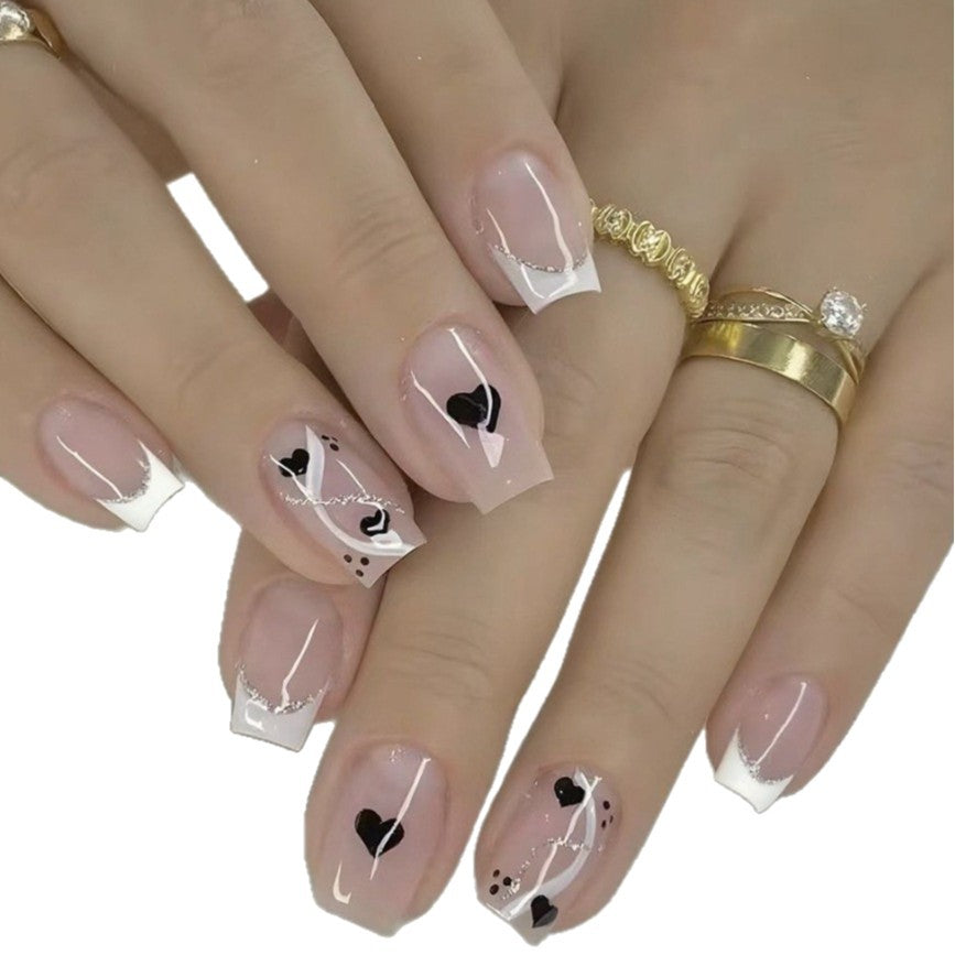 Elegante Herz-Design Druck-Nagel-Set Brehn