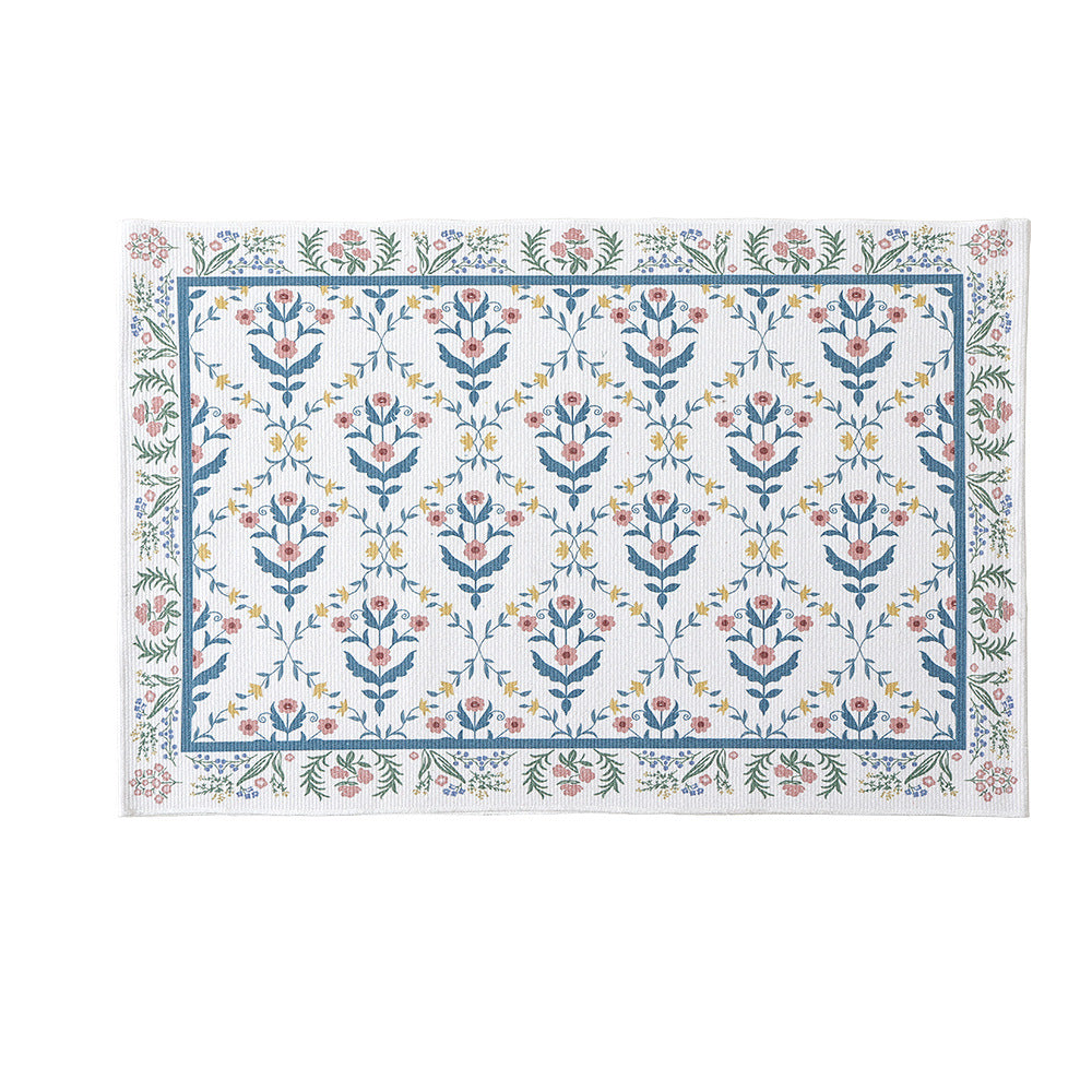 Gewebter Baumwoll-Badvorleger mit floralem Allover-Jacquardmuster Brehn