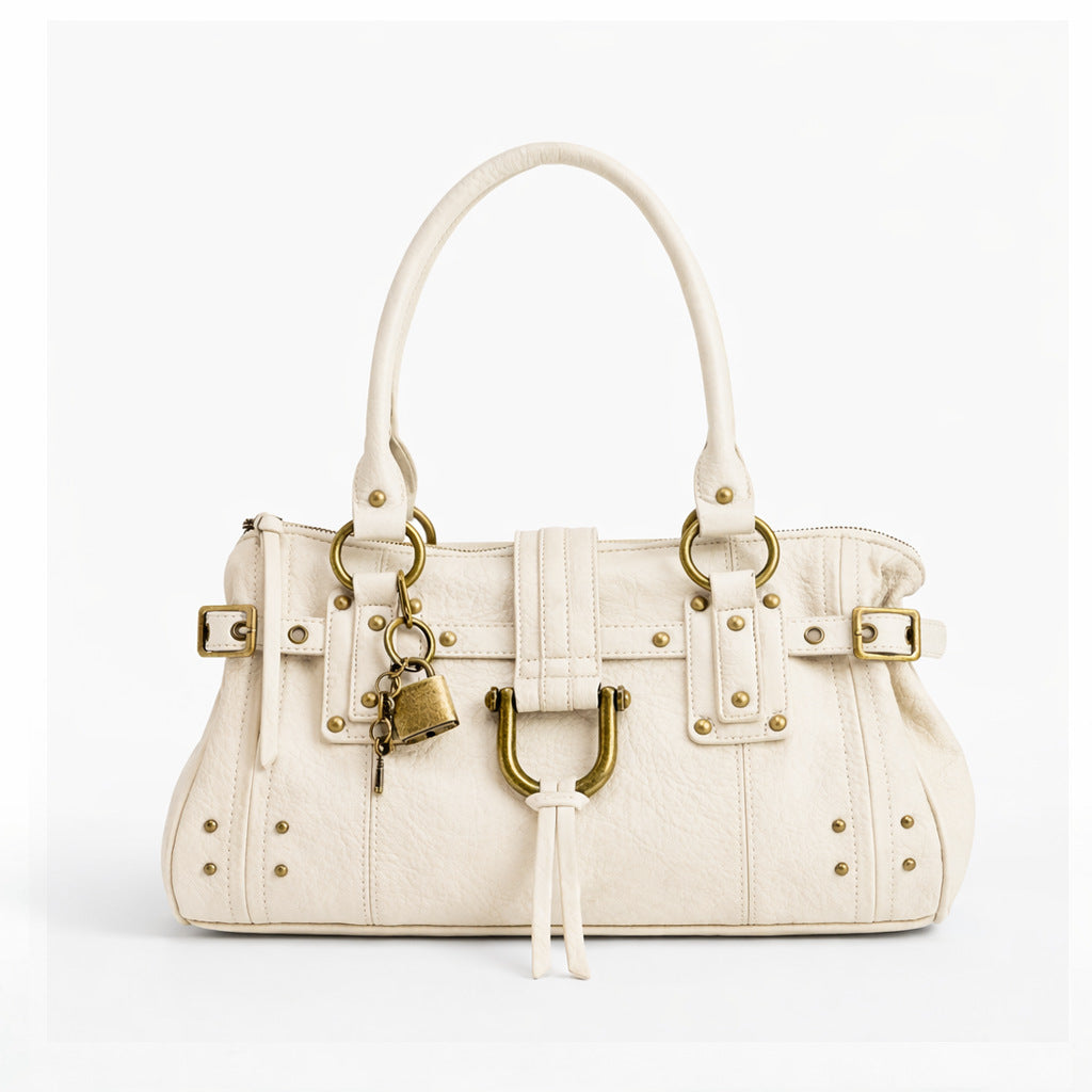 Elegante strukturierte Lederhandtasche