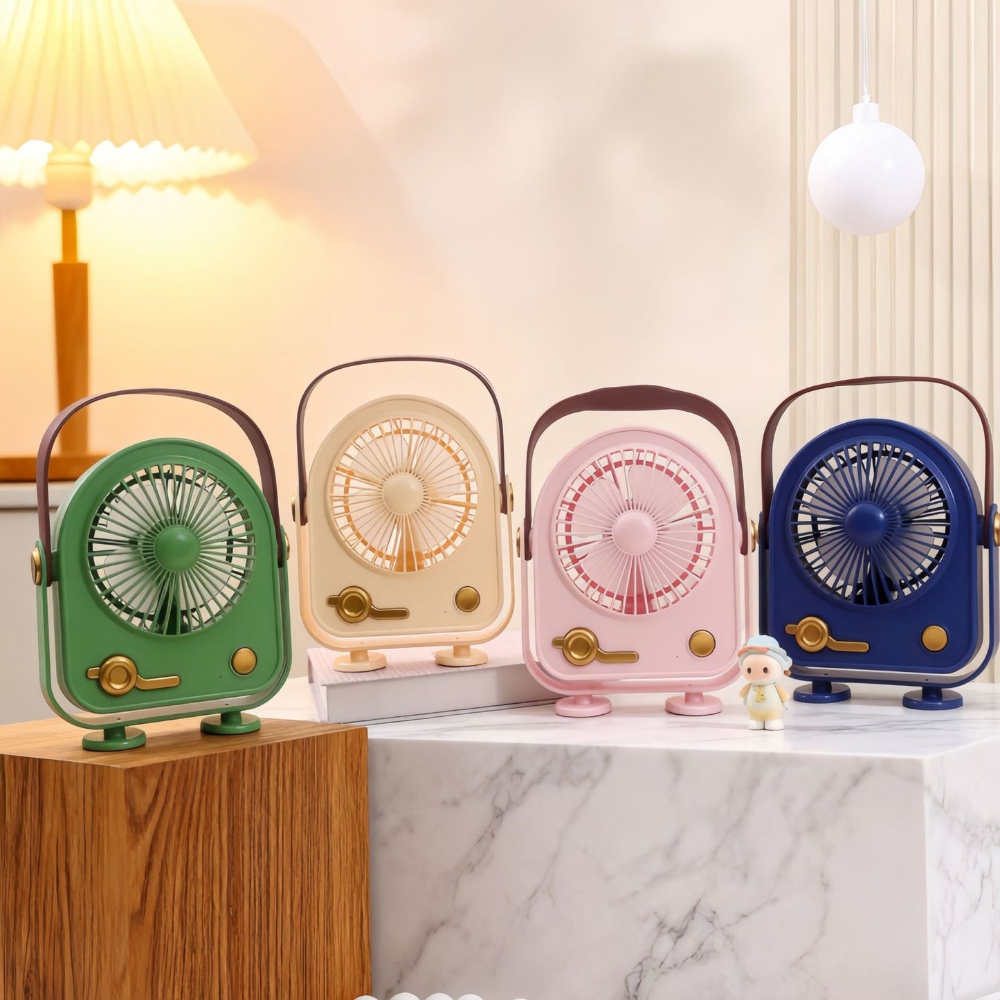 Damen tragbarer Mini Ventilator im Retro Design Brehn
