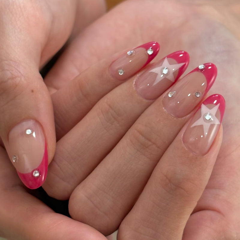 Dekorative Press-On-Nageltips mit Strassakzenten Brehn