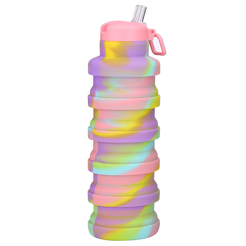 Damen flexible Silikon-Trinkflasche mit integrierter Klappfunktion Brehn