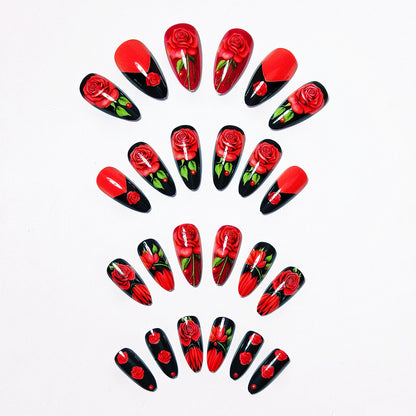 Blumenrose-inspirierte Nagelkunst Brehn