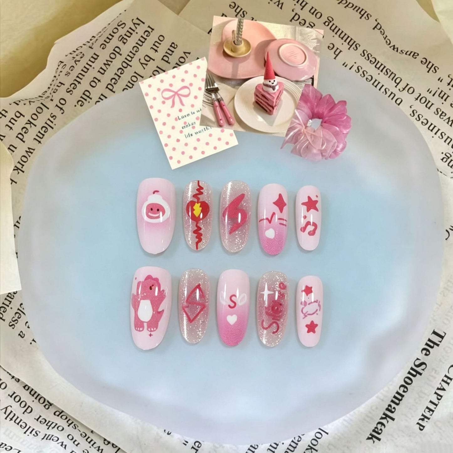 Kreatives Cartoon Nagelkunst Set Brehn