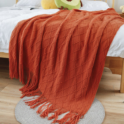 Gemütliche gestrickte Decke