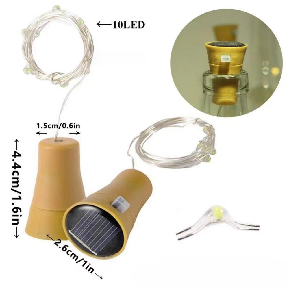 LED-Flaschenverschluss-Lichterkette mit wasserdichtem Batteriekappe und flexiblem Kupferdraht Brehn