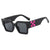 Damen Designer-Sonnenbrille mit auffälligem geometrischen Rahmen Brehn