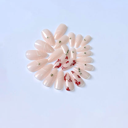 Elegantes florales Acryl-Nageldesign