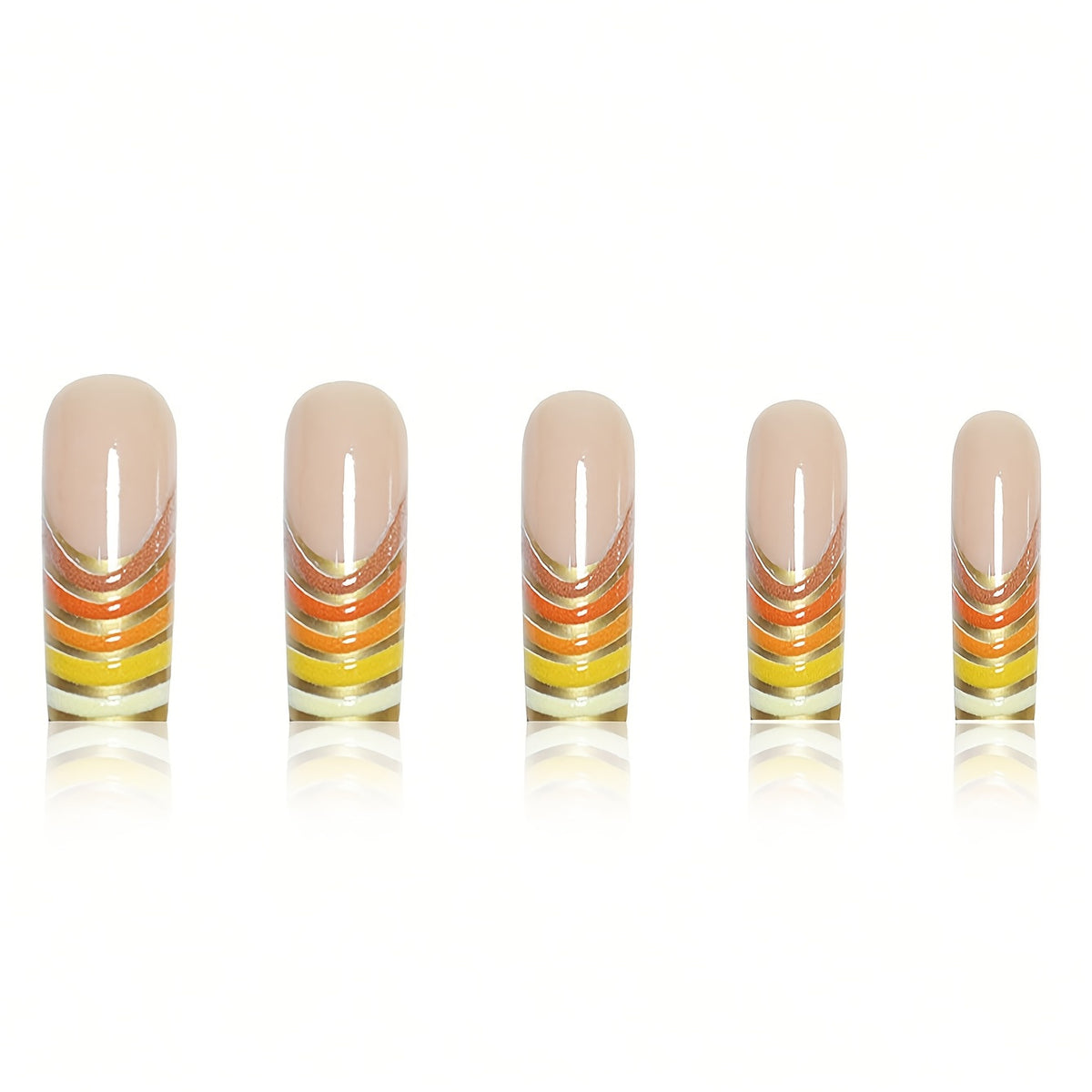 Gestreifte Acryl-Nagelverlängerungen Brehn