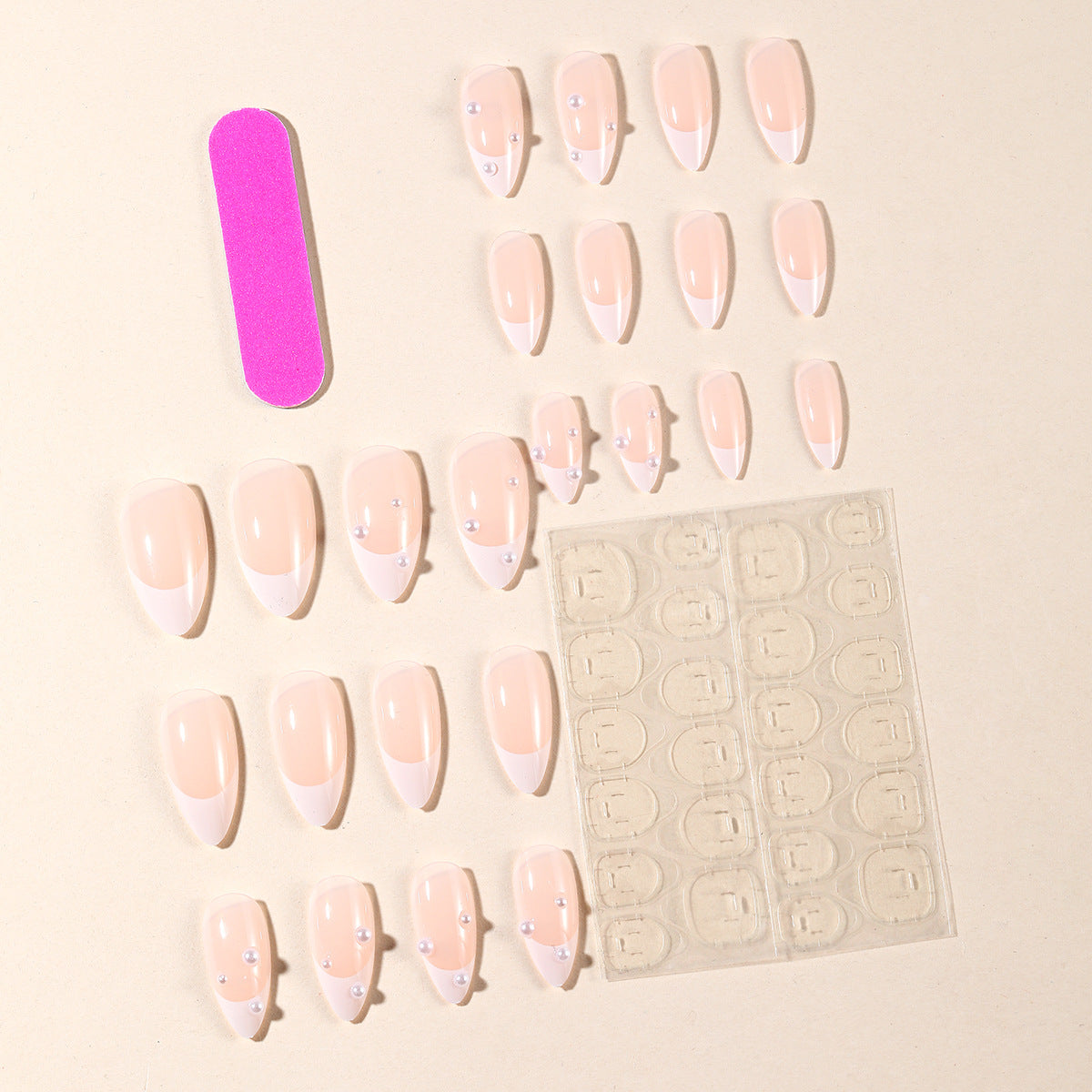 Elegante 3D Perle Akzent Stiletto Nagelkunst Erweiterungen Brehn