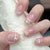 Elegante französische Spitze Aufkleber-Nagelkunst mit Schleifenakzenten Brehn