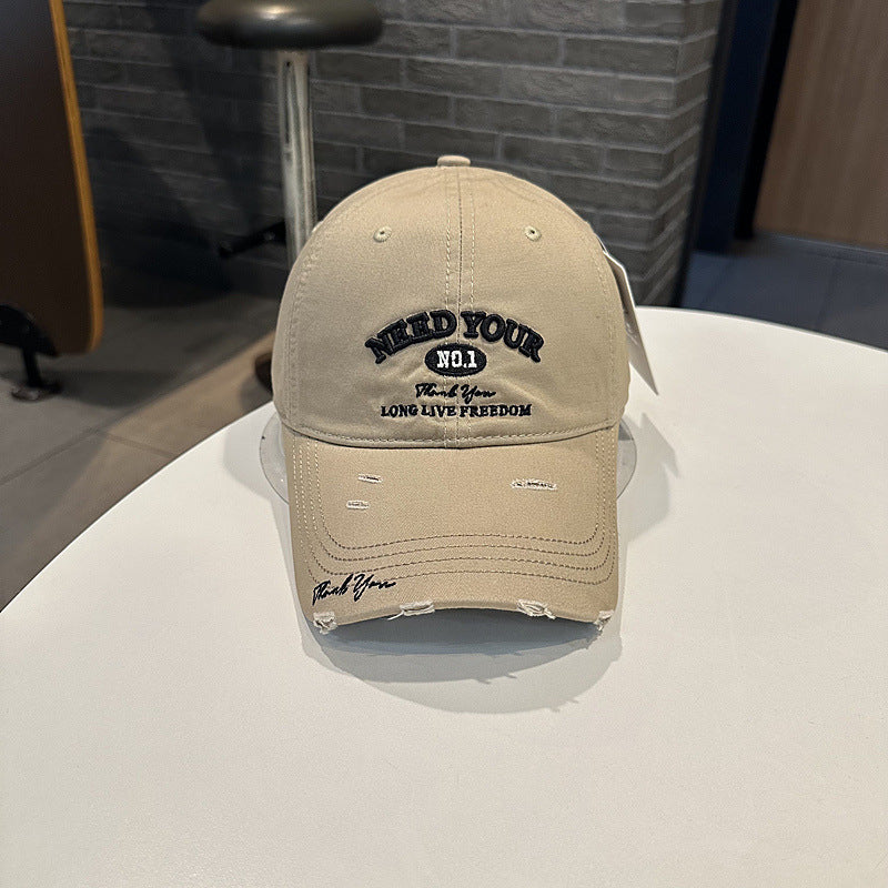 Herren Distressed Baumwolle Bestickte Baseballmütze Brehn