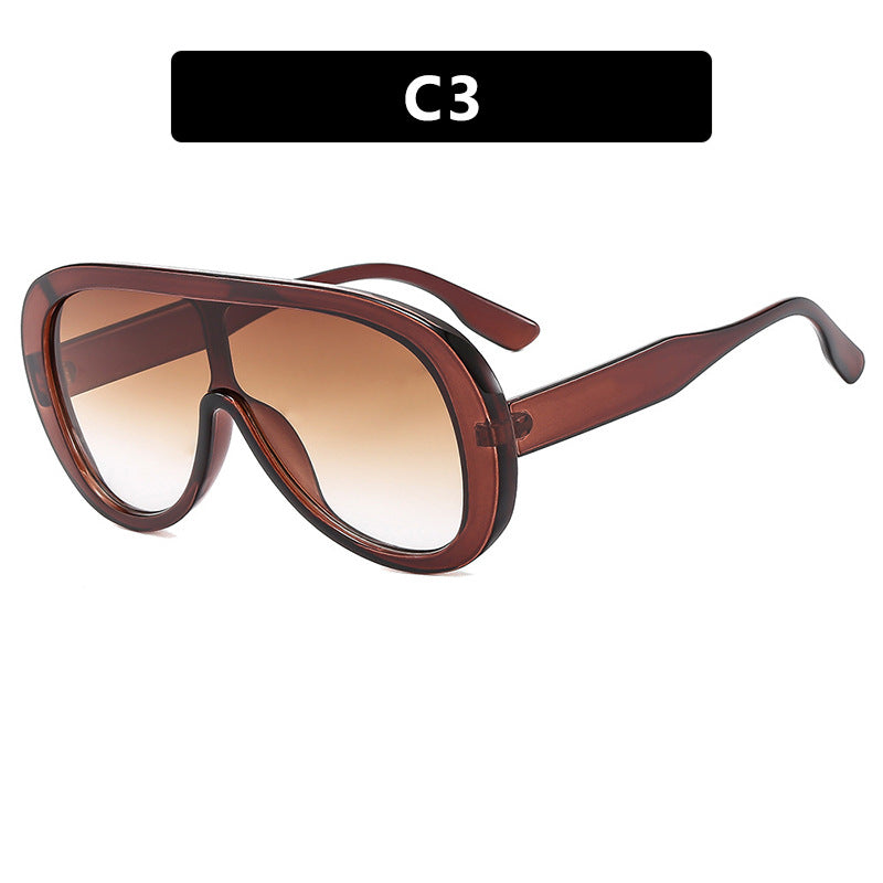 Damen futuristische Sportsonnenbrille mit breiter Sichtscheibe und UV-Schutz Brehn
