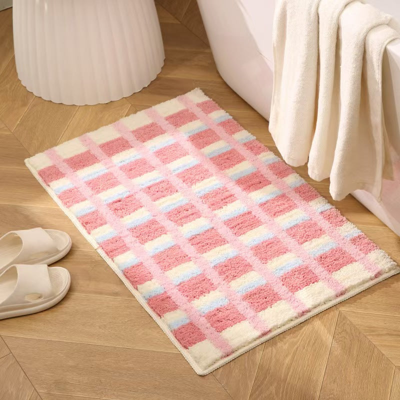 Geometrische Texturierte Plüsch-Badezimmermatte Brehn