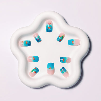 Ozean-Themen Künstlerische Nagelkunst Brehn