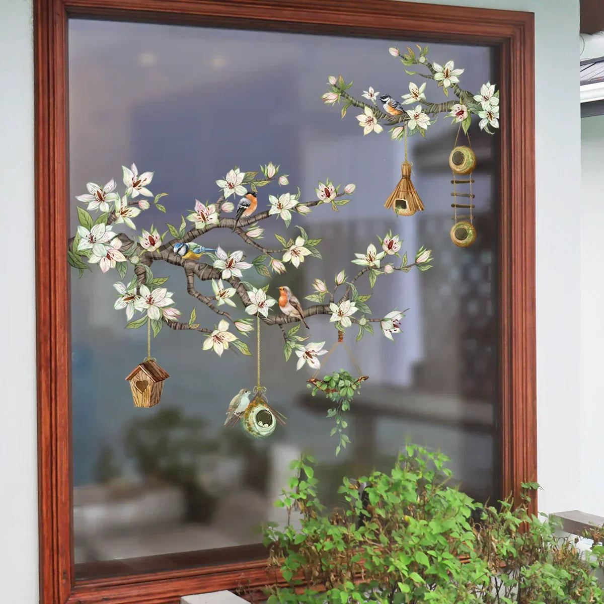 Brehn | 💐 Buntes Blumengeschenk Fensteraufkleber 🖼️ (Entfernbare ohne Rückstände)