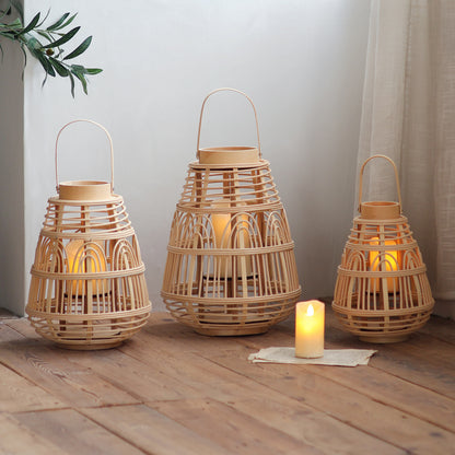 Handgefertigte Rattan-Laterne Brehn
