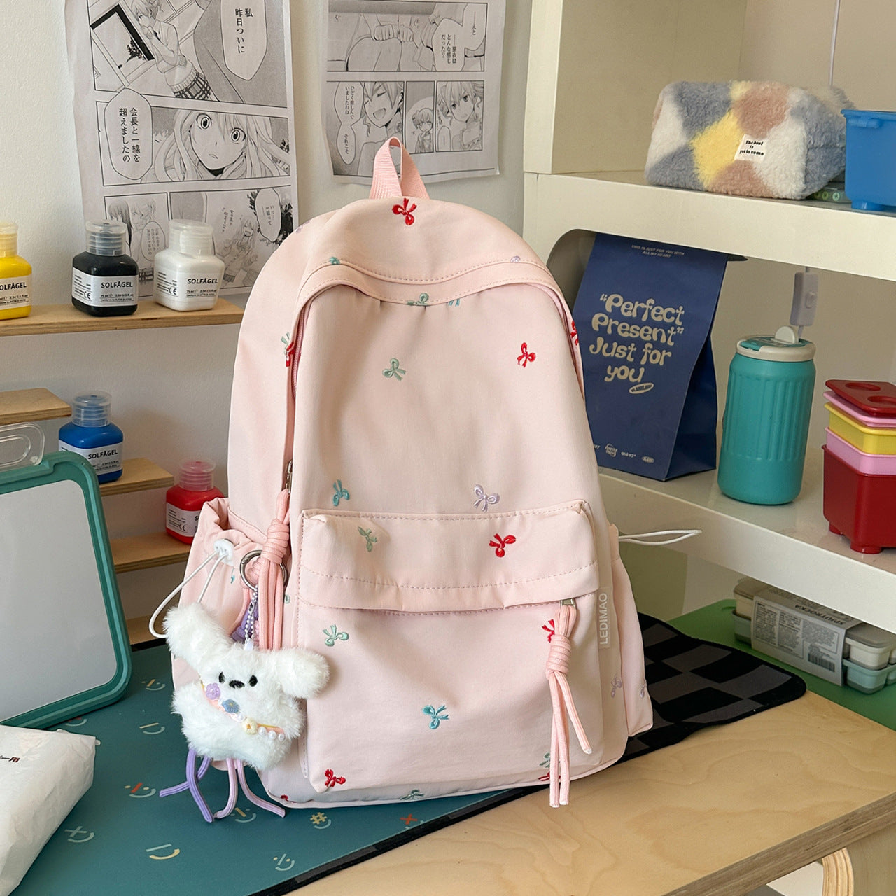 Bestickter floral Rucksack
