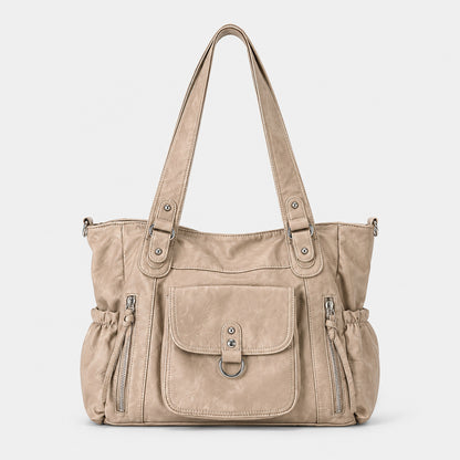 Geräumige Multifunktions-Leder-Handtasche