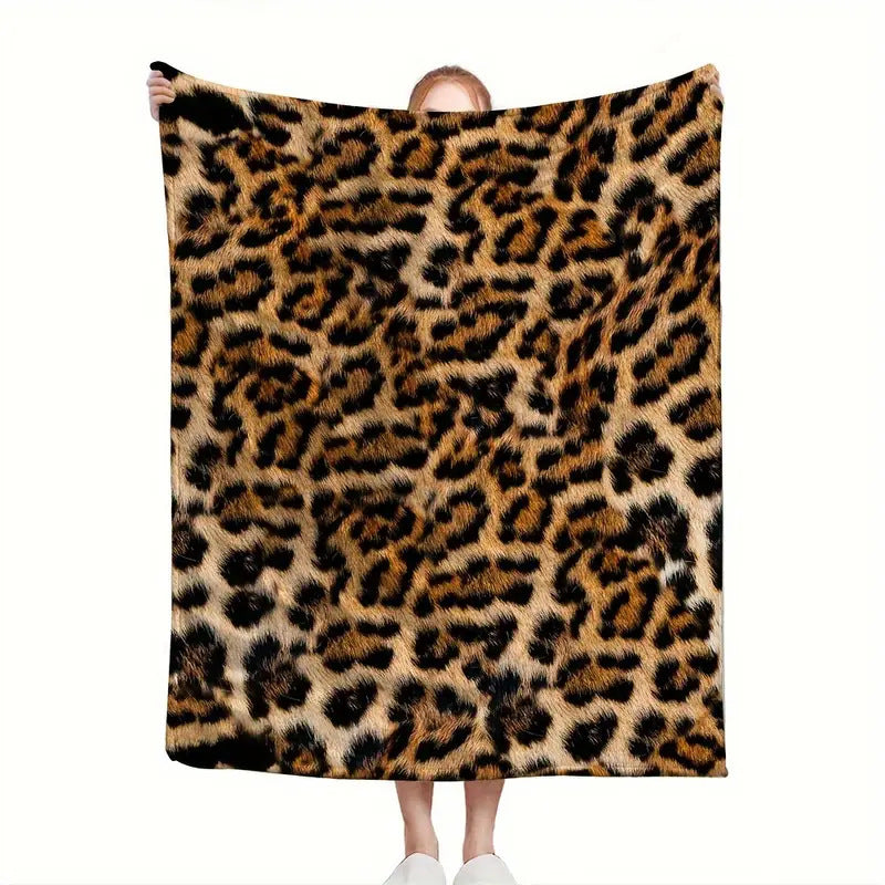 Plüsch Leopard Druck Wurfdecke