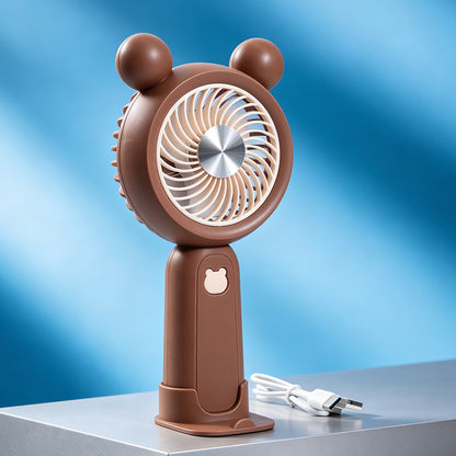 Damen Tragbarer Handventilator mit süßem Tierdesign und LED-Beleuchtung Brehn