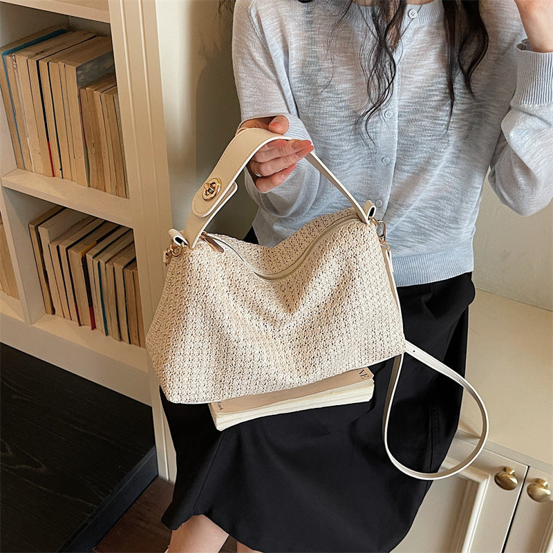 Elegante Strohtasche mit Abnehmbarem Schulterriemen Brehn