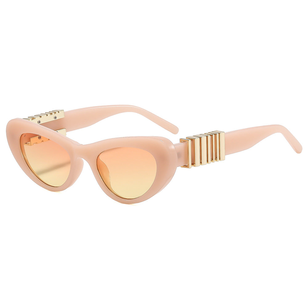 Damen Designer-Sonnenbrille mit luxuriösem Metallrahmen und stilvollen Verzierungen Brehn