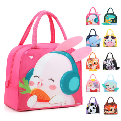 Spaß Cartoon Hasen-Themen Isolierte Lunch Tasche Brehn