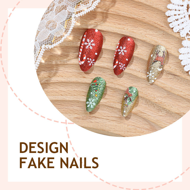 Festliches Kunstnagelset mit Wintermotiven Brehn