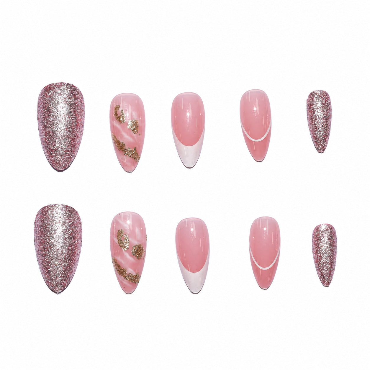 Premium Nagelkunst Set mit Glitzer und Blumenmuster Brehn