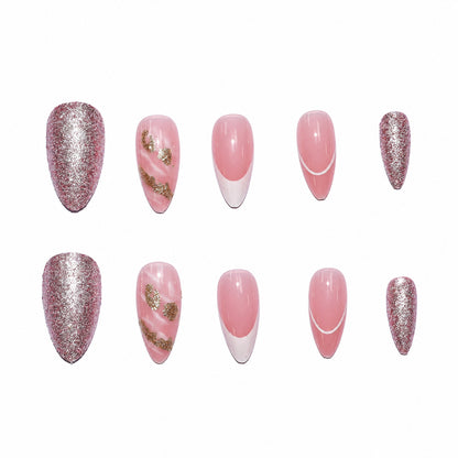 Premium Nagelkunst Set mit Glitzer und Blumenmuster Brehn