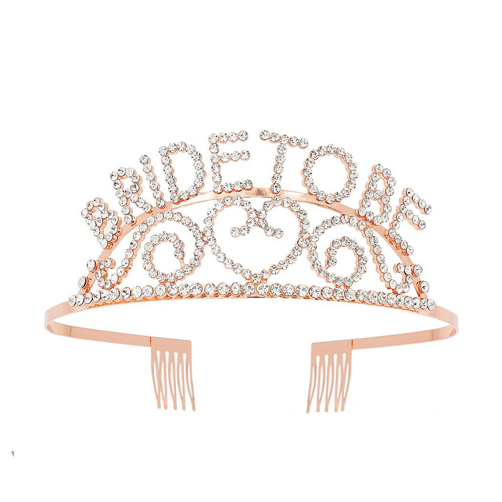 Damen Glitzernde Tiara mit Herzmotiven Brehn