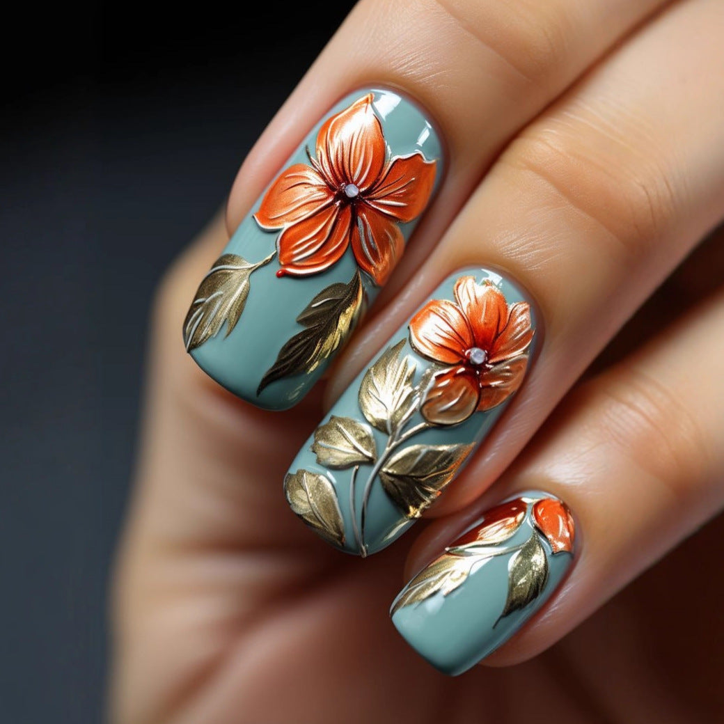 Kunstnägel mit Elegantem 3D Blumen-Design Brehn