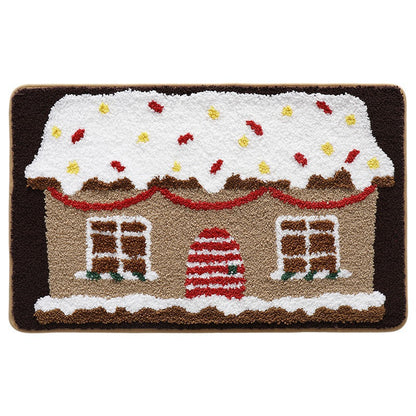 Weihnachtlich gestaltete Badmatte