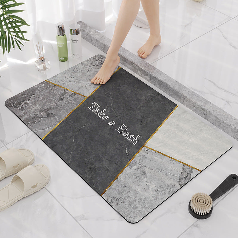 Elegante Marmor Design Badezimmermatte Brehn