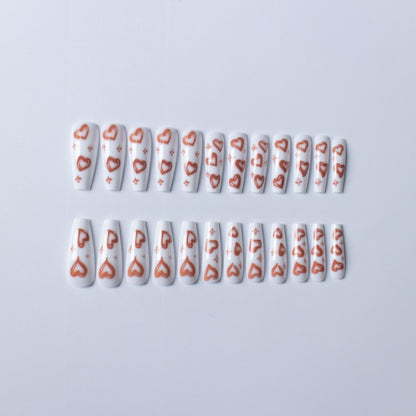 Romantisches Herzmuster-Nagelkunst-Set