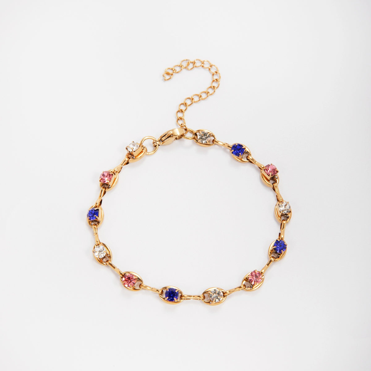 Eleganter Edelstein Akzent Link Armband Brehn