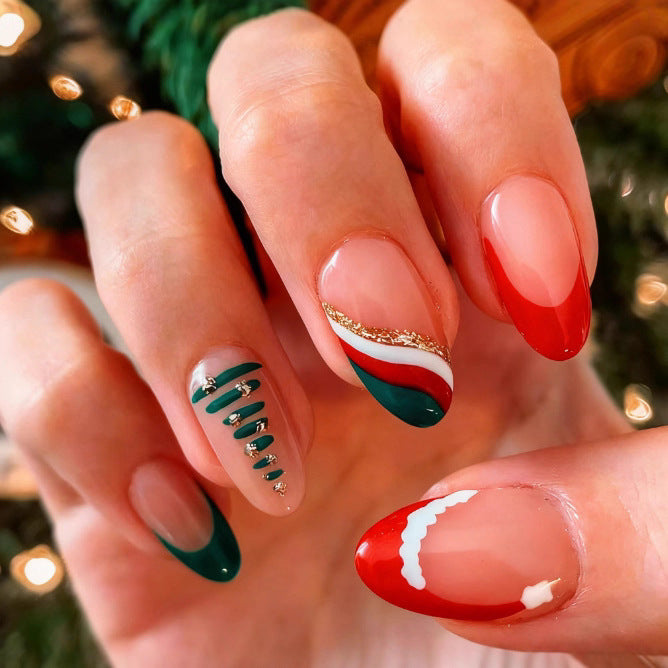 Künstlerische Feiertags-Nagelkunst-Verstärkungen Brehn